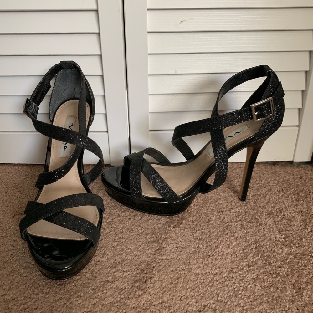 Nina black glittery heel - Picture 2 of 6